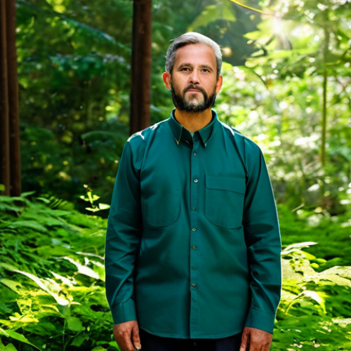 Home 11 An adult individual, fully clothed in modest outdoor attire, standing in a tranquil, sun-dappled forest. Soft, natural light filters through lush green leaves, creating a peaceful atmosphere. The person exhibits a calm, contemplative demeanor, with a natural pose. The background features dense, healthy foliage and tall trees, evoking a sense of deep connection to nature.
* **Safety & Quality:** fully clothed, modest clothing, appropriate attire, safe for work, appropriate content, family-friendly, perfect anatomy, correct proportions, natural body proportions, well-formed hands, proper finger count, professional photography, high resolution, realistic, vibrant colors.
