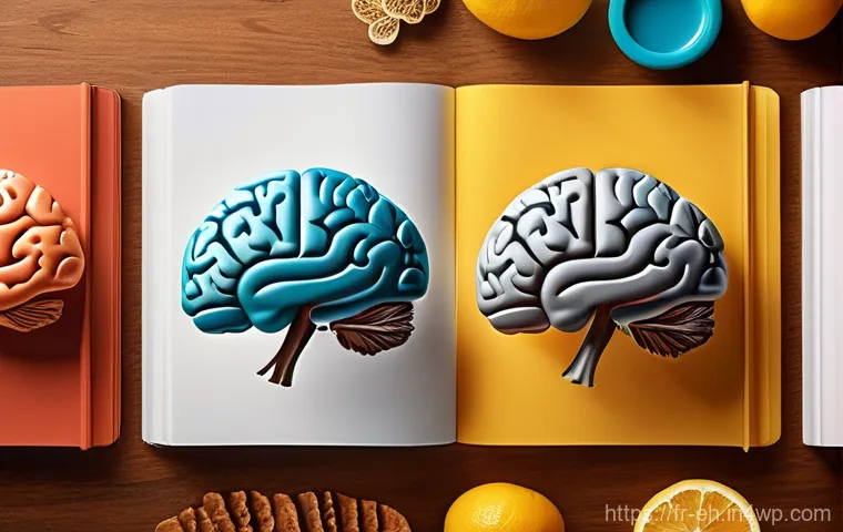 뇌 건강을 위한 음식 추천 - Here are three detailed image generation prompts in English, designed to visualize concepts of brain...