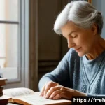 Home 16 신경가소성과 뇌 건강 - **Image Prompt 1: Lifelong Learning and Neuroplasticity**
A serene and focused elderly French wo...